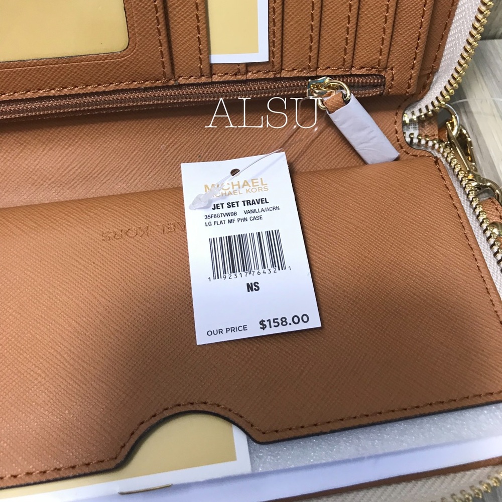 Michael Kors Flat MF Phone Case Wallet Vanilla W - Picture 4 of 4